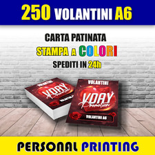 250 VOLANTINI A6 ( 10 X15 cm ) A COLORI STAMPA HD QUALITY CARTA 130 gr FLYERS