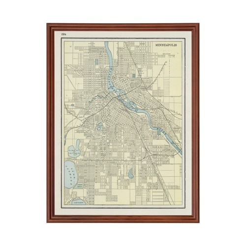 Vecchia mappa minneapolis - vecchia, di