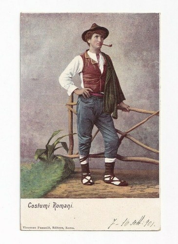 Cartolina costumi romani v - cartolina, (v