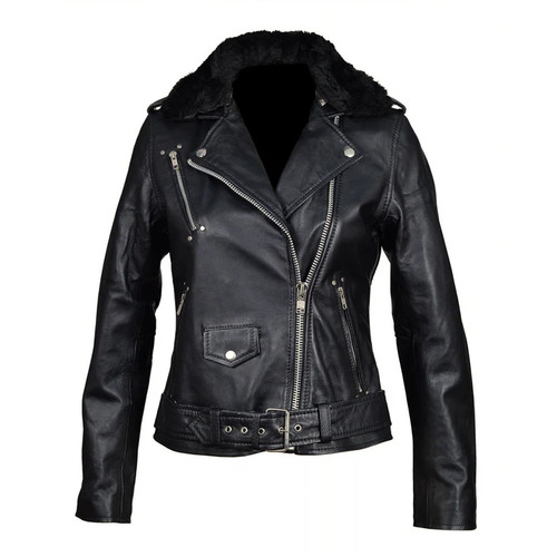 Giacca biker donna nera - , vera