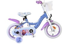 Volare Disney Frozen 2 Kinderfahrrad - Mädchen - 12 Zoll - Blau/Lila - Zwei Hand