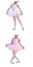 Tutu danza classica bambina bianco e rosa body ballerina bimba balletto K.25259