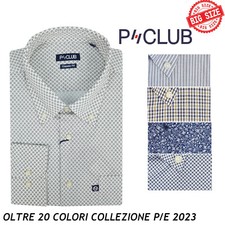 Camicia Uomo 100 puro cotone taglie forti manica lunga taschino xxxl 3xl 4xl 5xl