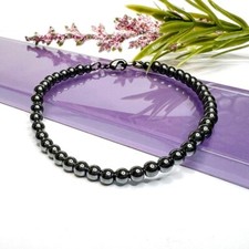 Delicata Ematite Liscia Rotonda Pietra Preziosa Perline Bracciali Unisex Rego...