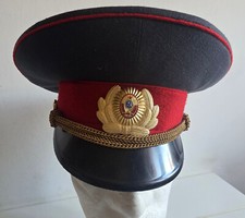Orig cappello sovietico da parata di un ufficiale di fanteria dell'URSS del 1986