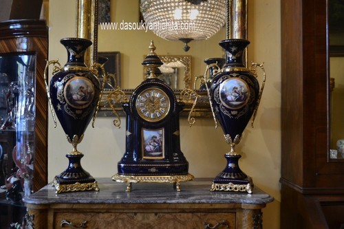 Orologio con coppia vasi in - orologio,