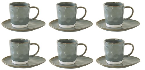 6er set tazze con piattino - set,