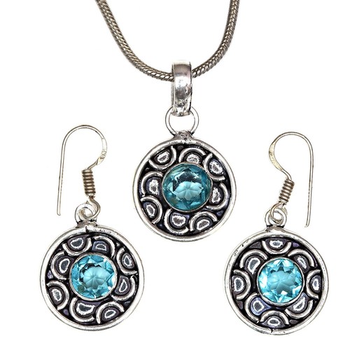 Set orecchini topazio - , blu