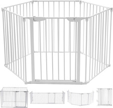 Cancelletto Pieghevole in Ferro per Camino E Scale, Cancello Con 6 Pannelli per 