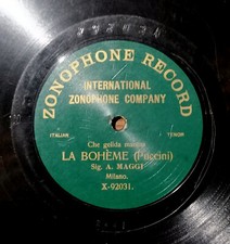 A. MAGGI. 10'' DISCO ZONOFONO - ZONOPHONE X 92031 - 78 rpm record - LA BOHEME