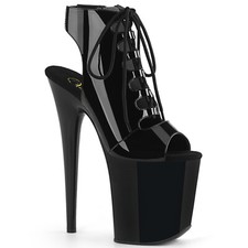 PLEASER 8" Heel Black Patent