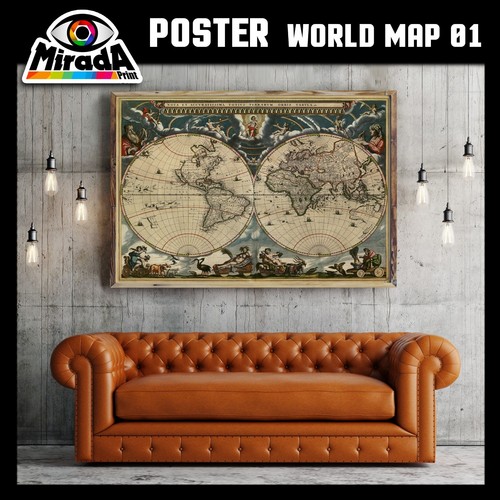 Poster mappa mondo world - mappa,