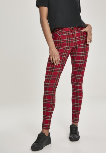 Pantaloni donna skinny tartan