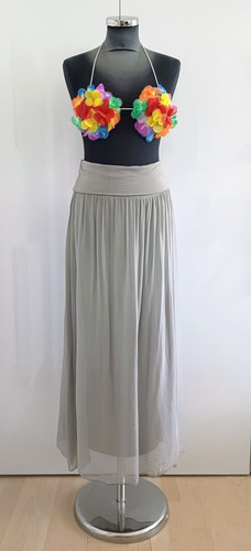 Maxi gonna float misto - , seta
