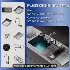 Lavello cucina cascata nero - lavello,