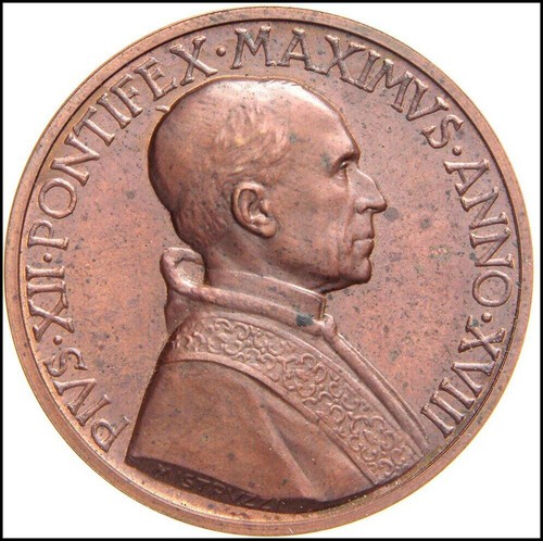 Medaglia papa pio xii 1955 - papa,
