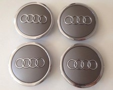 4 Tappi Coprimozzo Per AUDI 69mm A1 A2 A3 A4 A5 A6 TT Q3 Q5 Cerchi Lega Borchie