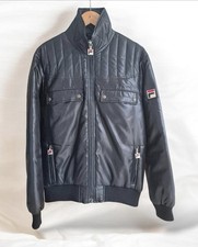 Giacca Bomber Trapuntata Vintage Fila Linea Bianca Media Retrò Borg Bj