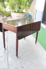 TAVOLO ANTICO  IN LEGNO CON ALETTE  - CONSOLLE - TAVOLINO IN MOGANO + CASSETTO