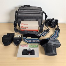 Pentax Asahi MV SLR 35 mm pellicola fotocamera flash 200 mm e obiettivi 50 mm custodia manuale