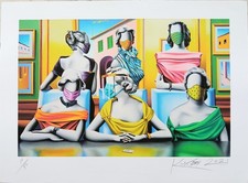 Mark Kostabi - Serigrafia originale numerata e firmata