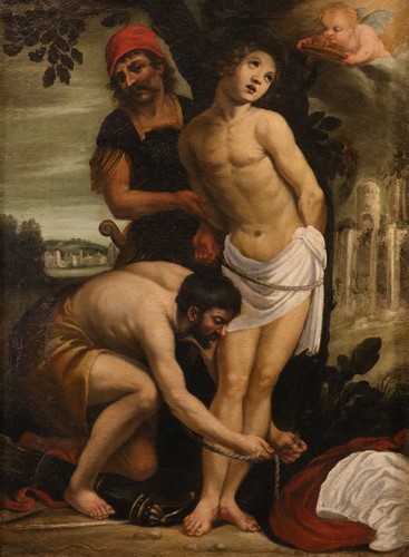 Dipinto antico san sebastiano - dipinto,