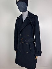 Polo Ralph Lauren cappotto doppiopetto vintage tranch blu donna taglia S