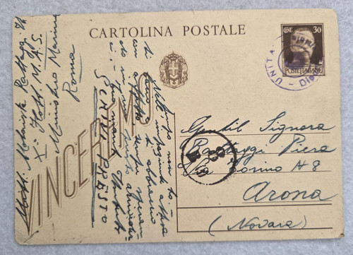 Intero postale vinceremo - intero,