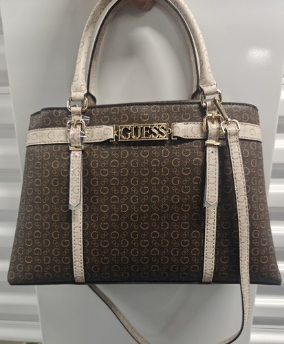 Guess monogram brown multi bag - brown,