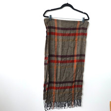 Brown Plaid Scarf Gray