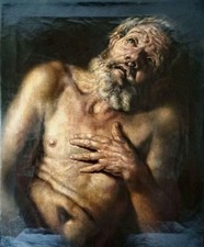 Antico Dipinto Olio su Tela