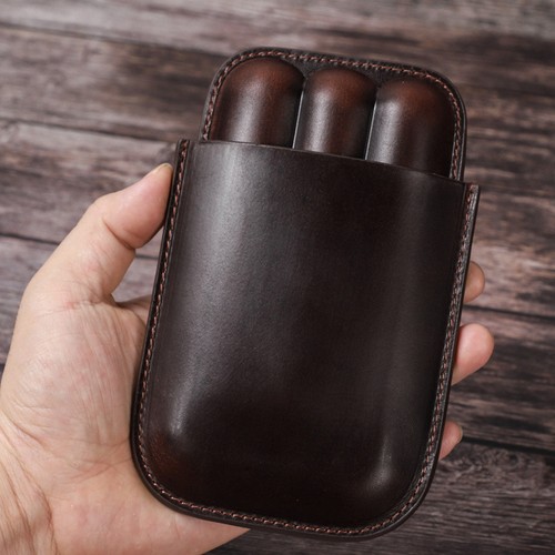 Genuine leather finger cigar - leather, 3-finger