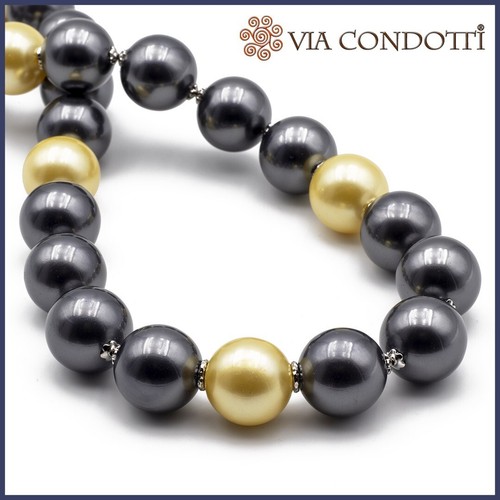 Collana perle grigie - , in