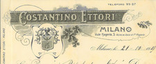Fattura int. COSTANTINO ETTORI Macchinette per sigarette. Milano 1919