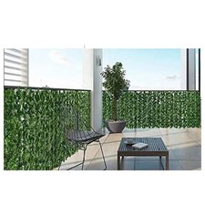 Siepe Artificiale Sintetica 1 x 3 metri Rotolo Anticaduta Rete foglie Edera