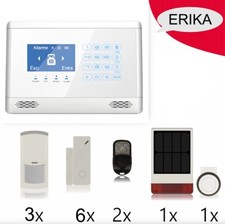 KIT ANTIFURTO MAPISHOP ERIKA WI-FI GSM 3 PIR + 6 SHOCK SENSORS + SIRENA SOLARE