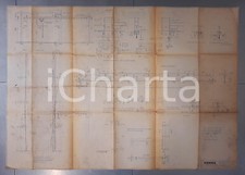 1956 MILANO DEMAG spa - Impianto carroponte sospeso - Tavola tecnica 117x82 cm