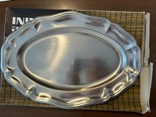 PIATTO OVALE PORTATA CALDERONI F.LLI  SERIE BERNINI 36 x 25 CM INOX 18/10 - NUOV