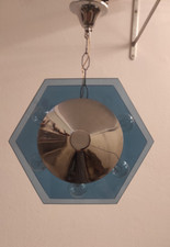 LAMPADA A SOSPENSIONE CRISTAL ART, CRISTALLO ESAGONALE, ANNI 60