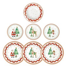 Servizio Piatti 6 Persone BRANDANI Set 18 Pezzi Porcellana Natale Natalizio Ross