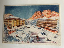 Cartolina Pubblicitaria Grande Albergo Savoia Cortina D'Ampezzo Versione Neve c3