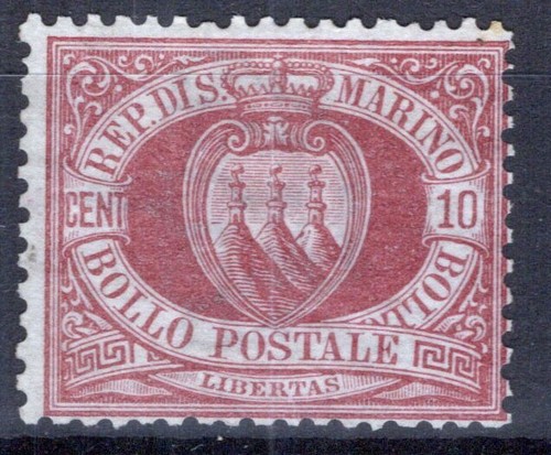 San marino 1894 cifra 10 - cifra,