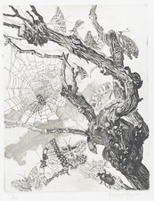 GROSSO GIUSEPPE  TRALCIO - 1975  Acquaforte e puntasecca - INCISIONE - GRAFICA 