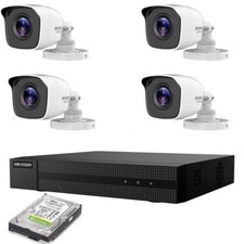 KIT 4 TELECAMERE HIKVISION IP POE 2MP HARD DISK 500GB VISIONE NOTTURNA COLORI