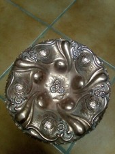 PIATTO IN RAME E ARGENTO REALIZZATO A MANO ANNI '70 VINTAGE DIAMETRO 35 CM