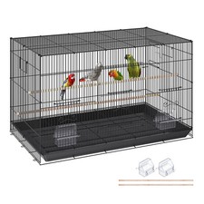 VEVOR Gabbia per Uccelli Voliera in Metallo per Pappagalli Cacatua 76x46x45,5cm