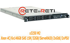 € 225+IVA Server IBM System x3550 M2 4C 6x146GB SAS 15K 32GB 2xPSU DVD-Rom 