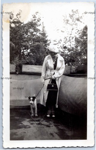 Donna con cane fox - con, terrier