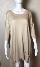 Maglione Snobby Sheep Pull donna beige 70% seta 30% cotone taglia L elasticizzato tasche