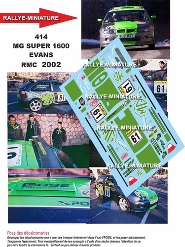 Decals ref 0414 mg - 1/43,